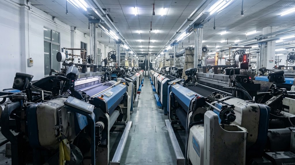 Picanol weaving floor at the Haiwa Fabrics mill